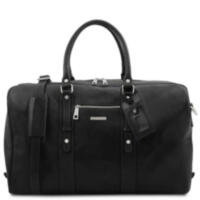 Дорожная сумка кожаная с фронтальным карманом TL Voyager Tuscany TL142140 (Черный)