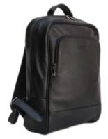 Черный молодежный кожаный рюкзак Newery N1003GA