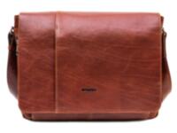 Рыжая кожаная сумка мессенджер на 15.6" Newery N8128GCR