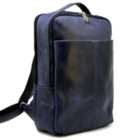 Кожаный рюкзак синий унисекс TARWA RK-7280-3md