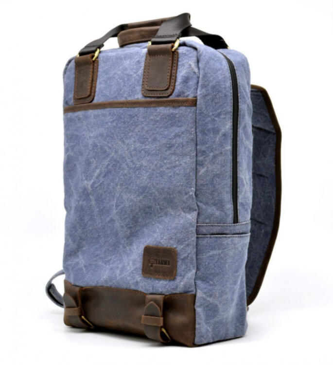 Молодежный рюкзак парусина + кожа RK-1210-4lx TARWA