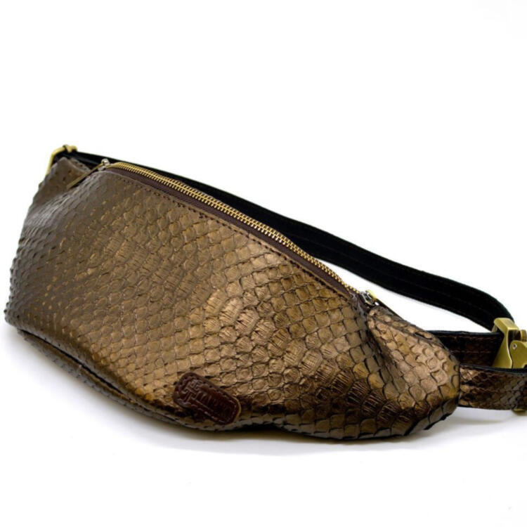 Напоясная сумка из эксклюзивной кожи питона REP-3036-4lx TARWA
