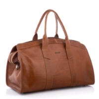 Светло-коричневая кожаная дорожная сумка Newery N1970GCR