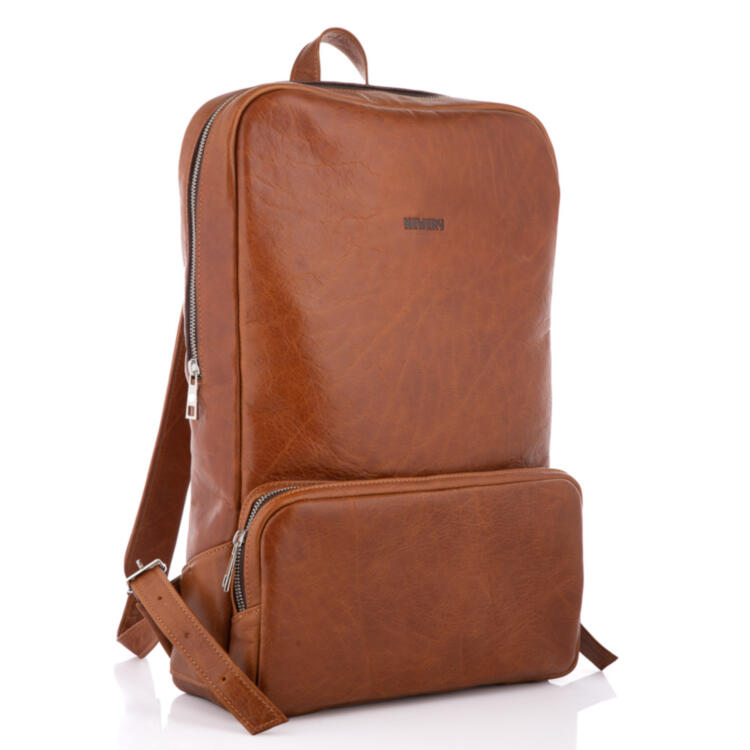 Кожаный рюкзак светло-коричневого цвета Newery N1023GCR