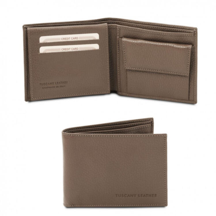 Эксклюзивный кожаный бумажник для мужчин с отделением для монет