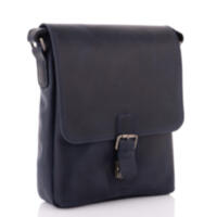 Тёмно-синяя кожаная сумка формата А4 для мужчин Newery N4380KB