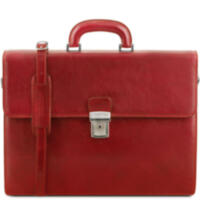 Кожаный портфель на два отделения для мужчин Tuscany Leather PARMA TL141350  (Красный)