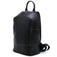 Женский черный кожаный рюкзак TARWA RA-2008-3md среднего размера
