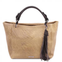 Женская кожаная плетеная сумка шоппер Tuscany TL142066