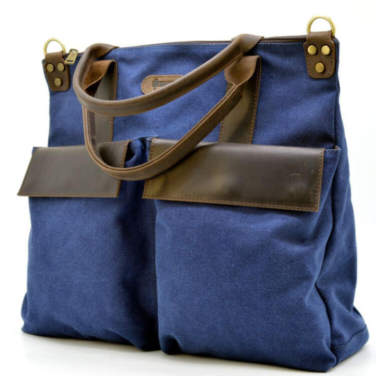 Экслюзивная сумка унисекс, через плечо (канвас и кожа) TARWA RK-1355-4lx